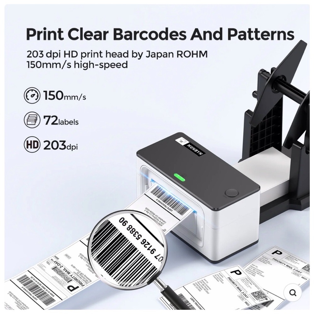 MUNBYN Thermal Shipping Label Printer ITPP941 USB NEW - Picture 3 of 12